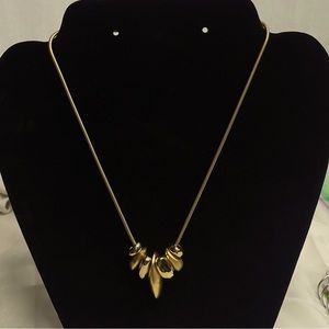 Vintage gold tone 7 nugget pendent necklace